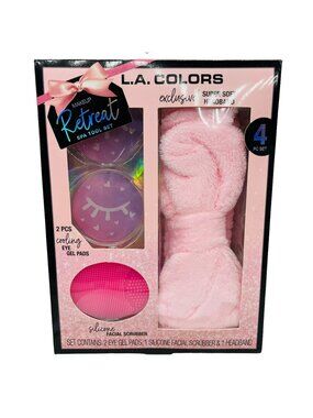 L.A. Colors Makeup Retreat Spa Tool Set With Eye Gel Pads Silicone Facial Scrubb